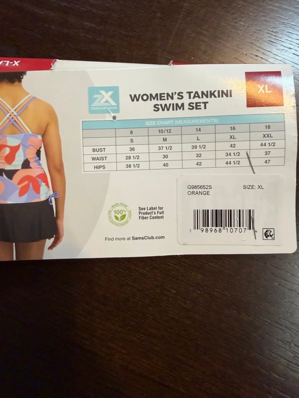 NWT ZeroXposur Floral Tankini Swim Skirt Set Crisscross Resort XL